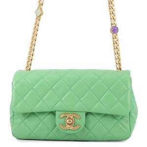 CHANEL Chain Shoulder Bag Mini Matelasse 20 Coco Mark Lambskin A69900